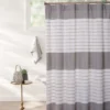 Frost Gray Woven Stripe Fabric Shower Curtain -Finest Furniture Store 810460526 1