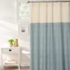 Ivory & Slate Blue Jacquard Shower Curtain 1 Ivory & Slate Blue Jacquard Shower Curtain -Finest Furniture Store 810460537 1
