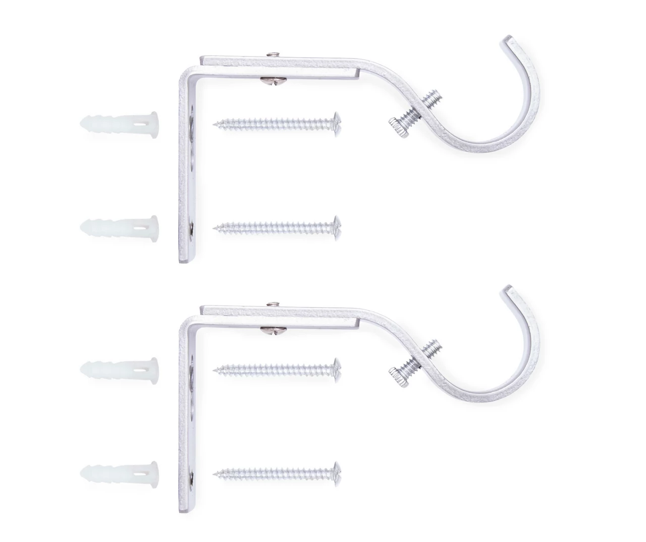 Brushed Nickel Adjustable Curtain Rod Brackets, 2-Pack 4 Brushed Nickel Adjustable Curtain Rod Brackets, 2-Pack - Image 2