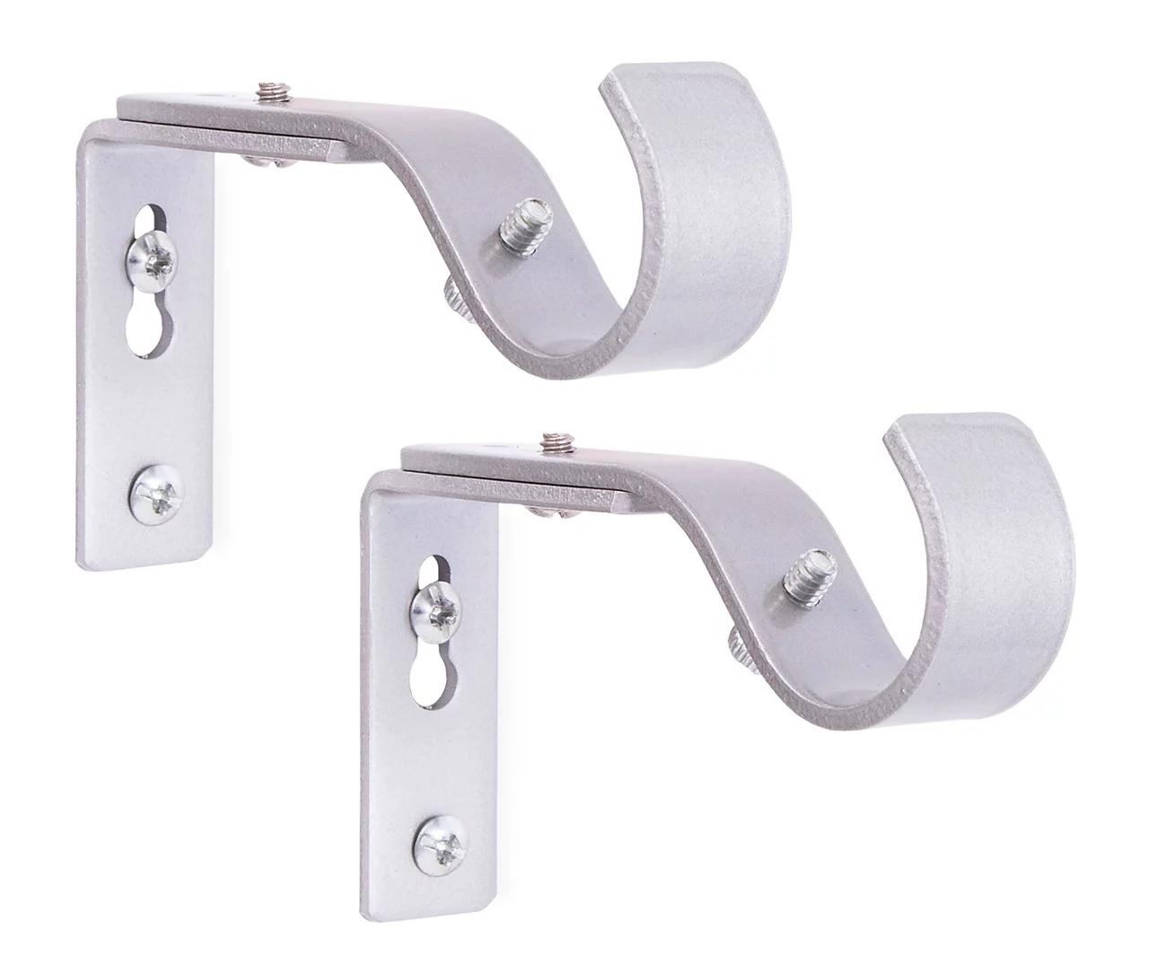 Brushed Nickel Adjustable Curtain Rod Brackets, 2-Pack 3 Brushed Nickel Adjustable Curtain Rod Brackets, 2-Pack