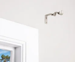 Brushed Nickel Adjustable Double Curtain Rod Brackets, 2-Pack 7 Brushed Nickel Adjustable Double Curtain Rod Brackets, 2-Pack -Finest Furniture Store 810489230 2