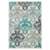 Broyhill Eastlake Teal & Gray Damask Outdoor Area Rug 1 Broyhill Eastlake Teal & Gray Damask Outdoor Area Rug -Finest Furniture Store 810497108 810497109 810497110 1