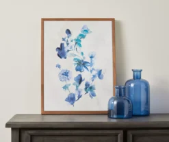 Blue Flowers Framed Canvas -Finest Furniture Store 810498697 2