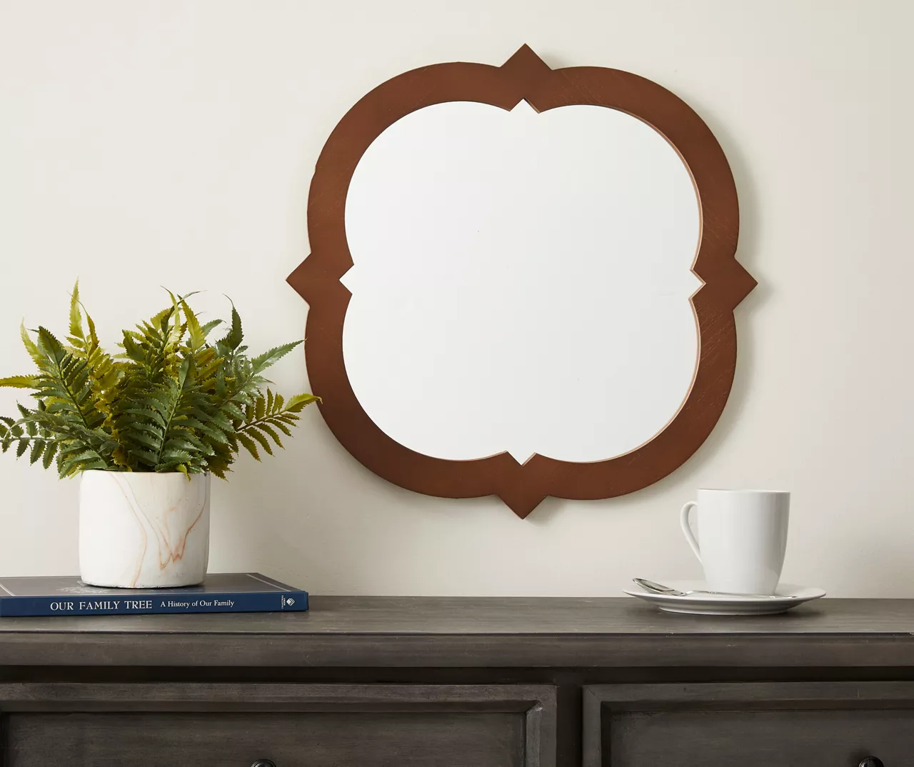 Brown Wooden Wall Mirror 5 Brown Wooden Wall Mirror - Image 3