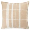 Tan & White Plaid Throw Pillow -Finest Furniture Store 810515801