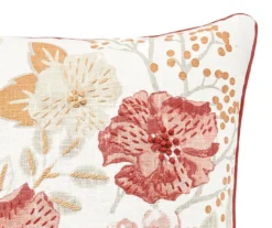 Rust Floral Throw Pillow 9 Rust Floral Throw Pillow -Finest Furniture Store 810515803 3
