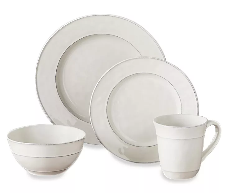 Cream Reactive 16-Piece Dinnerware Set 3 Cream Reactive 16-Piece Dinnerware Set
