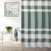 Slate Blue & White Embossed Waffle Striped Shower Curtain 2 Slate Blue & White Embossed Waffle Striped Shower Curtain -Finest Furniture Store 810528235