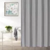 Gray Embossed Waffle Shower Curtain 1 Gray Embossed Waffle Shower Curtain -Finest Furniture Store 810528237