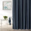 Denim Blue Embossed Waffle Shower Curtain 2 Denim Blue Embossed Waffle Shower Curtain -Finest Furniture Store 810528239