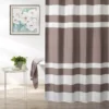 Tan & White Embossed Waffle Striped Shower Curtain 1 Tan & White Embossed Waffle Striped Shower Curtain -Finest Furniture Store 810528240