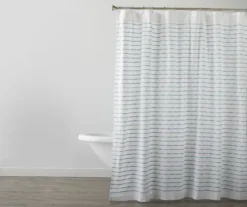 Slate Stripe Fabric Shower Curtain