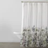 White & Green Floral Fabric Shower Curtain 2 White & Green Floral Fabric Shower Curtain -Finest Furniture Store 810528298