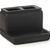 Matte Black Rubberized Toothbrush Holder 2 Matte Black Rubberized Toothbrush Holder -Finest Furniture Store 810530733