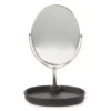 Matte Black Rubberized Oval Tray Mirror 2 Matte Black Rubberized Oval Tray Mirror -Finest Furniture Store 810530734