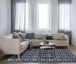 Broyhill Navy Square Pattern Klein Area Rug -Finest Furniture Store 810542869 810542870 810542871 810542872 3
