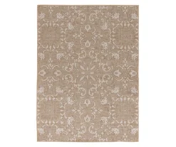 Broyhill Sandpointe Tan & Ecru Damask Outdoor Area Rug -Finest Furniture Store 810546500 810546501 810546502 1 1
