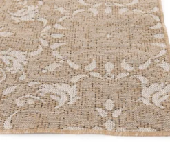 Broyhill Sandpointe Tan & Ecru Damask Outdoor Area Rug -Finest Furniture Store 810546500 810546501 810546502 2 1