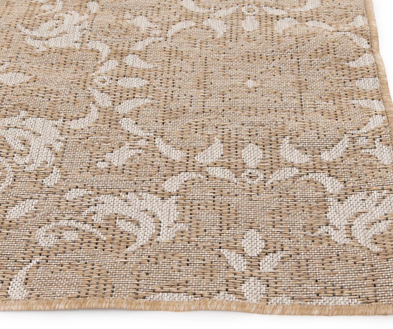 Sandpointe Tan & Ecru Damask Outdoor Area Rug, (5' X 7') 4 Sandpointe Tan & Ecru Damask Outdoor Area Rug, (5' X 7') - Image 2
