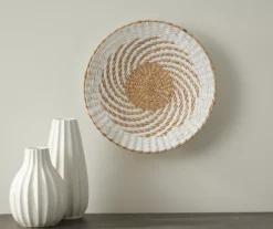 White Round Woven Swirl Wall Decor -Finest Furniture Store 810547450 2