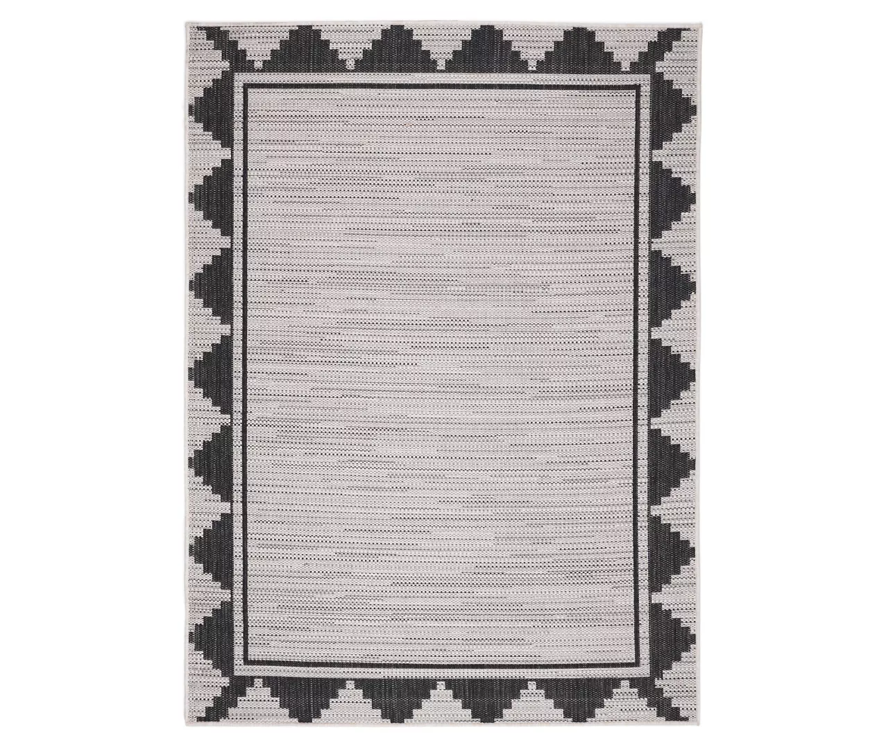 Broyhill Gray & Black Geometric Border Outdoor Area Rug 5 Broyhill Gray & Black Geometric Border Outdoor Area Rug - Image 3