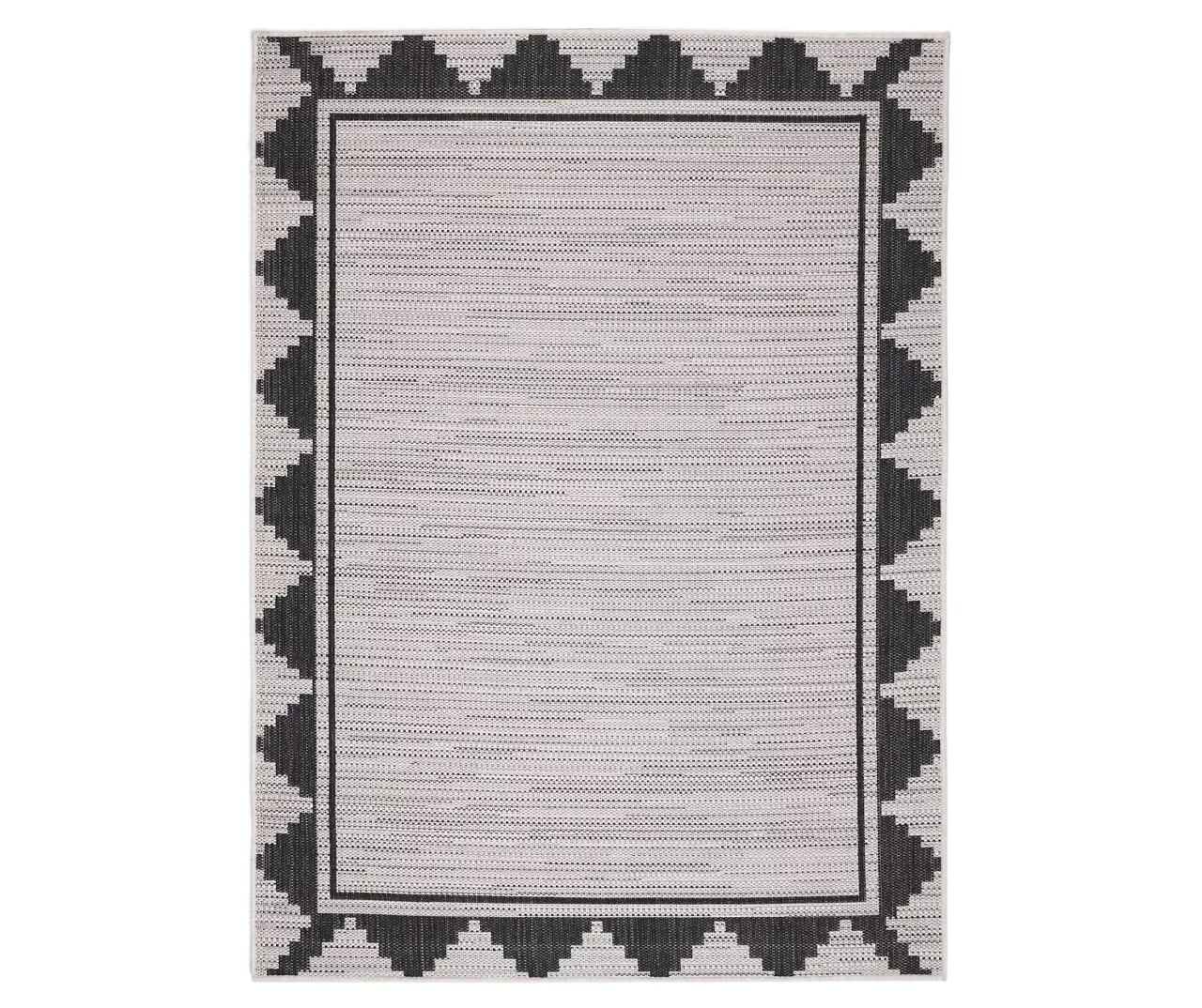 Broyhill Gray & Black Geometric Border Outdoor Area Rug 3 Broyhill Gray & Black Geometric Border Outdoor Area Rug