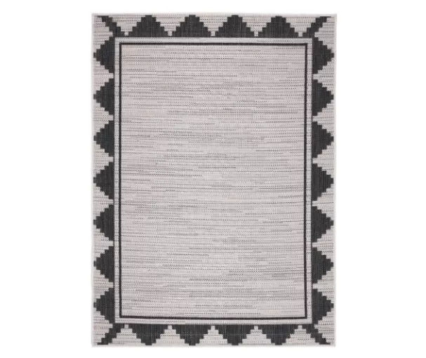 Broyhill Gray & Black Geometric Border Outdoor Area Rug 6 Broyhill Gray & Black Geometric Border Outdoor Area Rug - Image 4