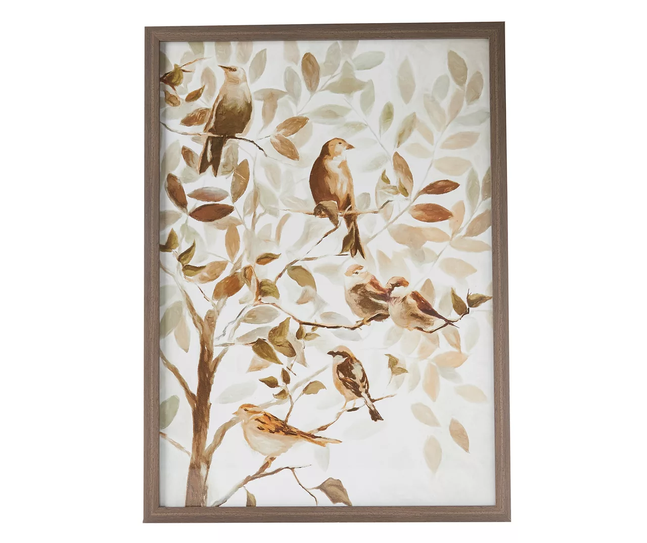 Brown & White Birds In Tree Framed Art Print 3 Brown & White Birds In Tree Framed Art Print