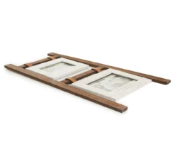 Brown & White 2-Photo Ladder Picture Frame -Finest Furniture Store 810552836 1