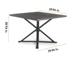 Autumn Cove Brown Wood Look Square Steel Patio Dining Table -Finest Furniture Store 810553658 99 1 1