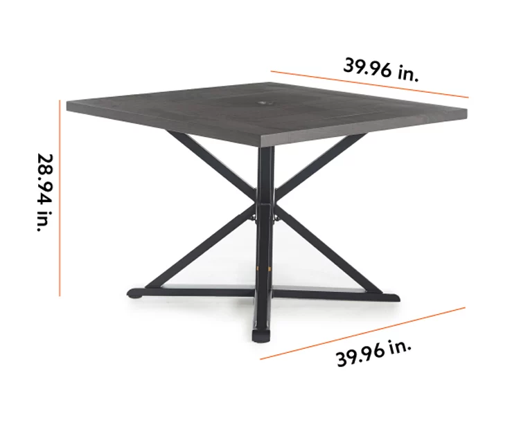 Broyhill Autumn Cove Wood Look Square Steel Patio Dining Table 9 Broyhill Autumn Cove Wood Look Square Steel Patio Dining Table - Image 7