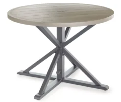 Sandpointe Neutral Steel Round Patio Dining Table 7 Sandpointe Neutral Steel Round Patio Dining Table -Finest Furniture Store 810554377 1