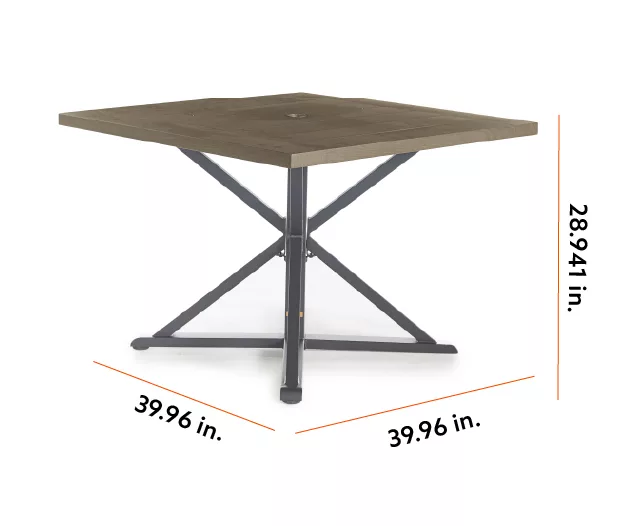Broyhill Autumn Cove Wood Look Square Steel Patio Dining Table 16 Broyhill Autumn Cove Wood Look Square Steel Patio Dining Table - Image 14
