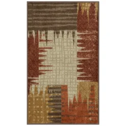 Broyhill Brown & Red Abstract Patchwork Accent Rug 20 Broyhill Brown & Red Abstract Patchwork Accent Rug -Finest Furniture Store 810557489 1