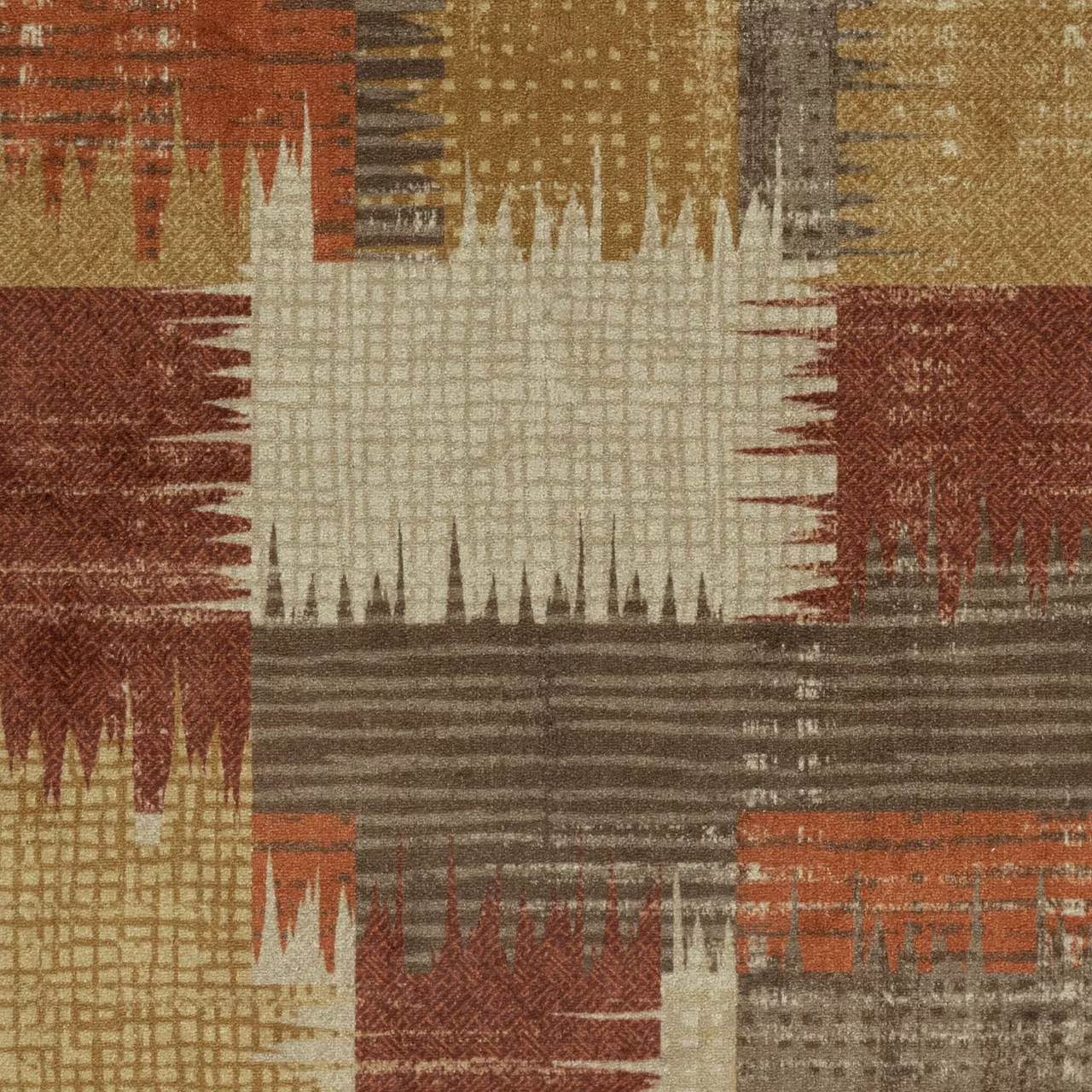 Broyhill Brown & Red Abstract Patchwork Accent Rug 15 Broyhill Brown & Red Abstract Patchwork Accent Rug - Image 13