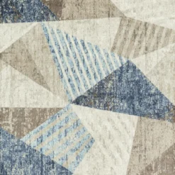 Broyhill Blue & Brown Modern Angles Accent Rug 21 Broyhill Blue & Brown Modern Angles Accent Rug -Finest Furniture Store 810557653 2