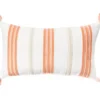 White & Orange Embroidered Stripe Tassel-Accent Throw Pillow 2 White & Orange Embroidered Stripe Tassel-Accent Throw Pillow -Finest Furniture Store 810557804