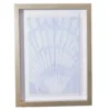 Light Blue Shell Fringe-Trim Framed Wall Plaque 1 Light Blue Shell Fringe-Trim Framed Wall Plaque -Finest Furniture Store 810561165