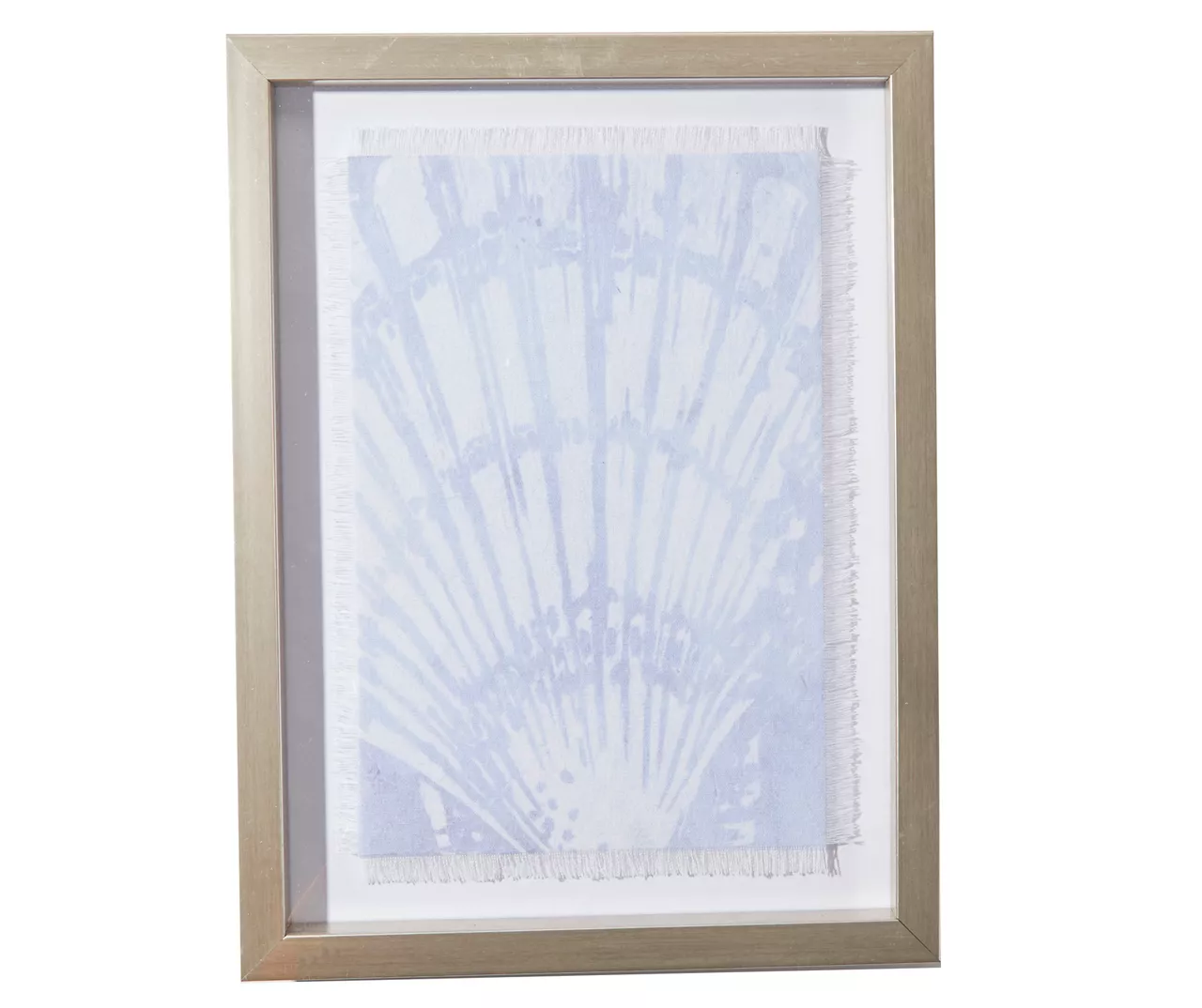 Light Blue Shell Fringe-Trim Framed Wall Plaque 3 Light Blue Shell Fringe-Trim Framed Wall Plaque