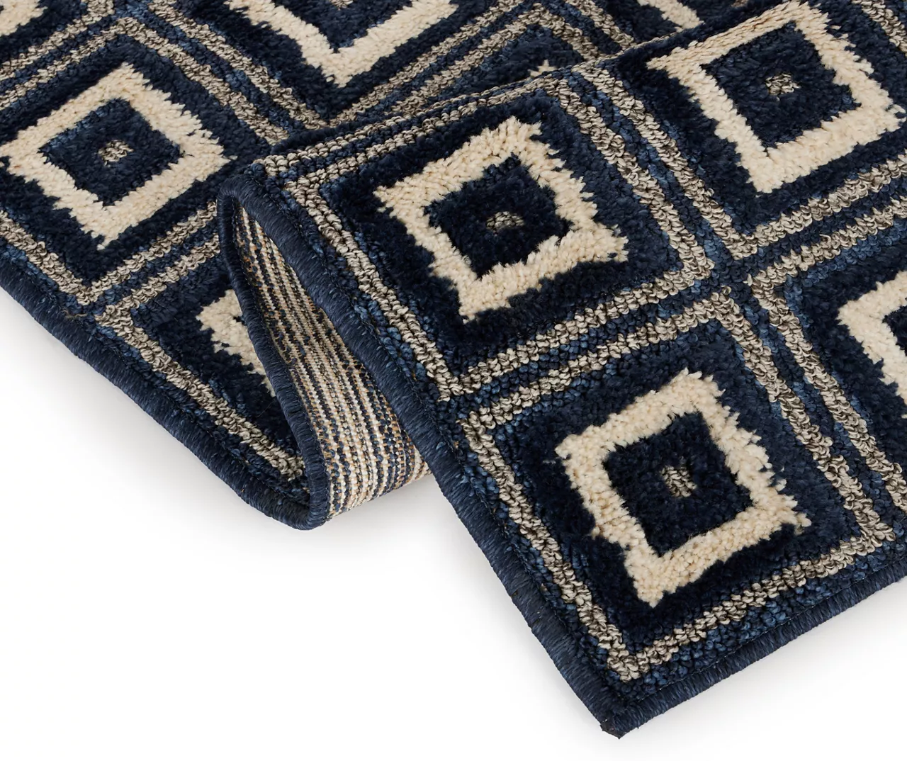 Klein Navy Square Pattern Runner Rug, (2' X 7') 5 Klein Navy Square Pattern Runner Rug, (2' X 7') - Image 3