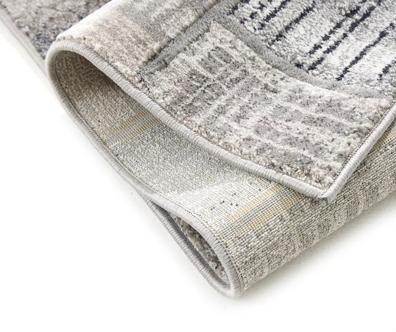 Destan Charcoal & Gray Patchwork Runner Rug, (2' X 7') 5 Destan Charcoal & Gray Patchwork Runner Rug, (2' X 7') - Image 3