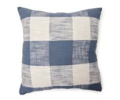 Linden Navy & Cream Buffalo Plaid Square Throw Pillow