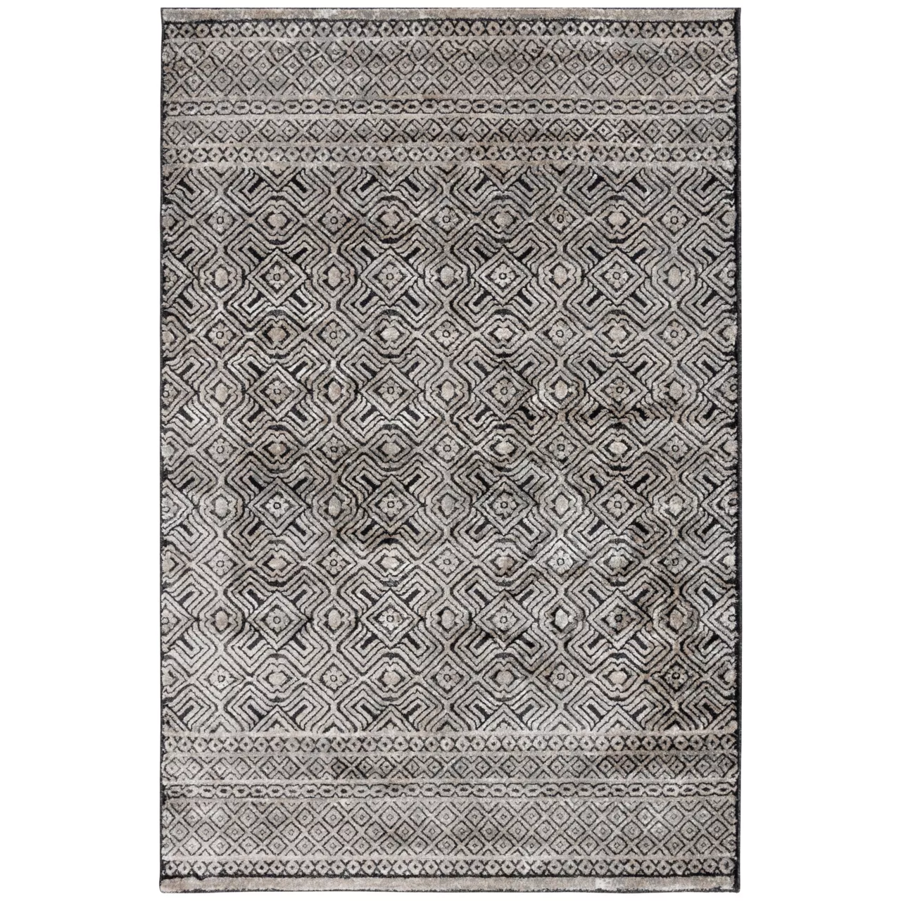 Colin Dark Blue & Whitecap Geometric Area Rug, (5' X 7') 3 Colin Dark Blue & Whitecap Geometric Area Rug, (5' X 7')