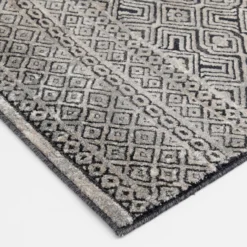 Colin Dark Blue & Whitecap Geometric Area Rug, (8' X 10') -Finest Furniture Store 810586497 810586493 810586501 3 1