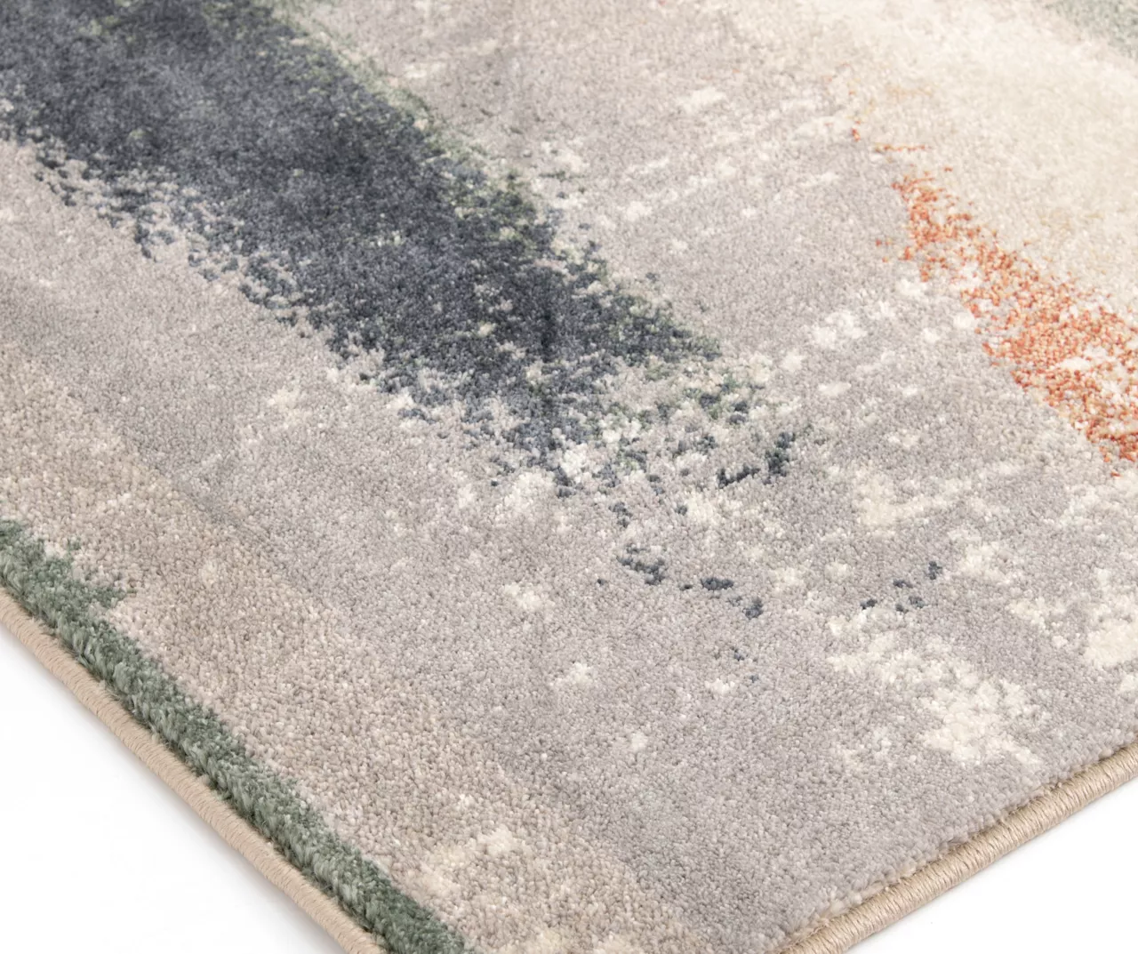 Hadlee Sand, Coral & Green Abstract Area Rug, (6' X 9') 5 Hadlee Sand, Coral & Green Abstract Area Rug, (6' X 9') - Image 3