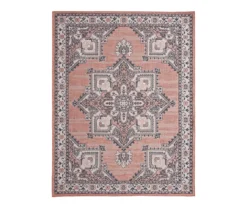 Broyhill Braiden Orange & Navy Floral Medallion Outdoor Area Rug
