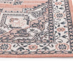 Braiden Orange & Navy Floral Medallion Outdoor Area Rug, (8' X 10') -Finest Furniture Store 810587368 810587369 810587370 2 1