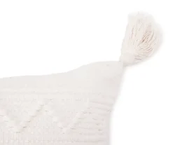 White Tamara Stripe Tassel-Accent Throw Pillow 7 White Tamara Stripe Tassel-Accent Throw Pillow -Finest Furniture Store 810590725 2 A8