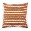 Golden Brown & White Tassel Stripe Throw Pillow -Finest Furniture Store 810590727 A0
