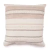 White & Tan Woven Dot Stripe Throw Pillow -Finest Furniture Store 810590728 A0